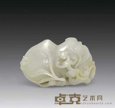 清 白玉鵪鶉摆件 高12cm